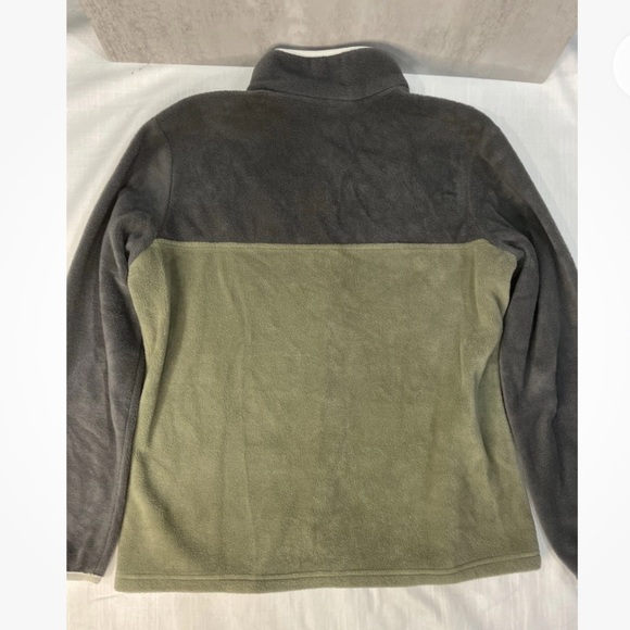 Women’s Pt Large Columbia Fleece Pullover With Snaps, Two Toned Gray And Green - Picture 12 of 12